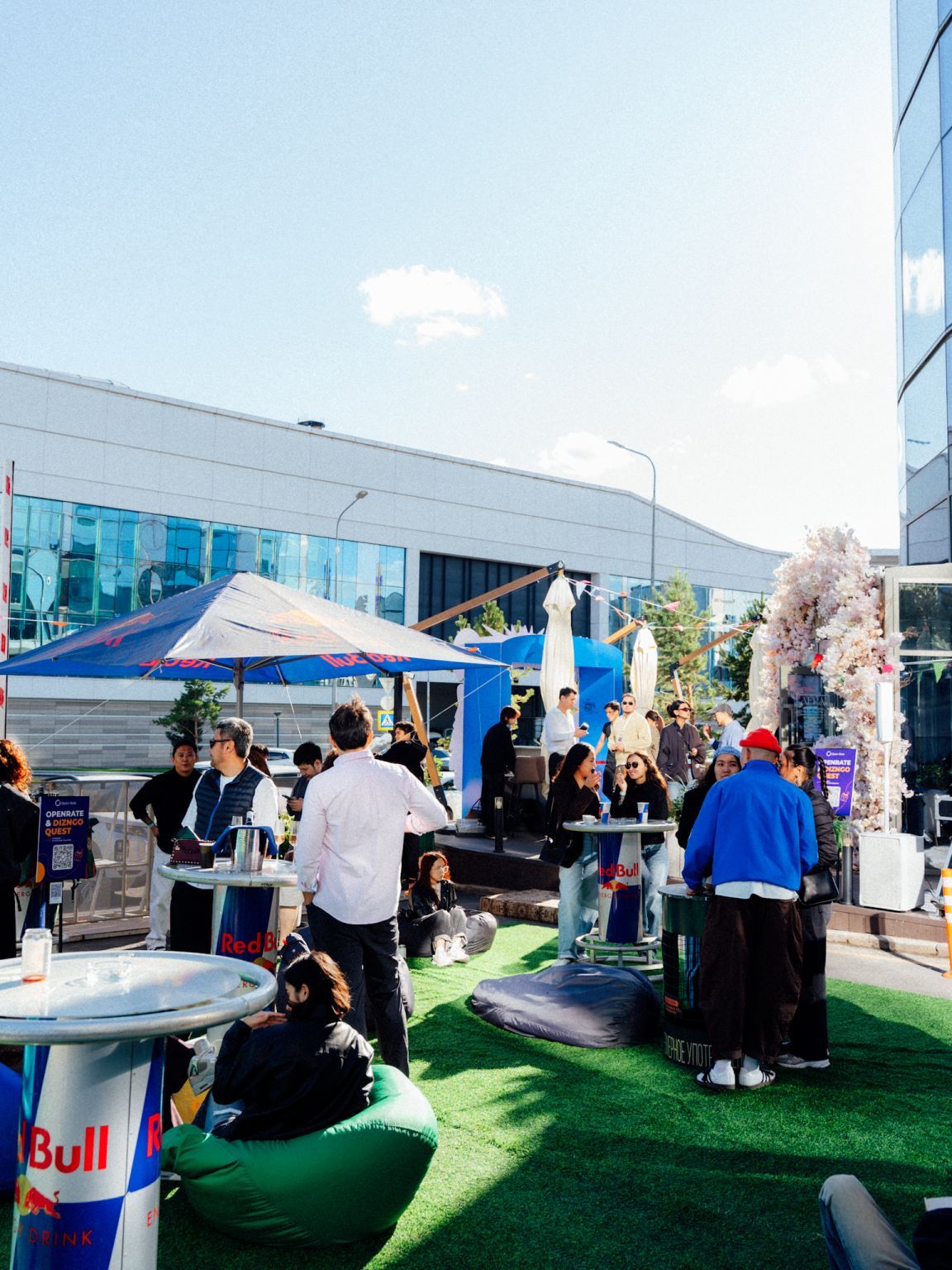 Guests on a terrace during a brand quest event